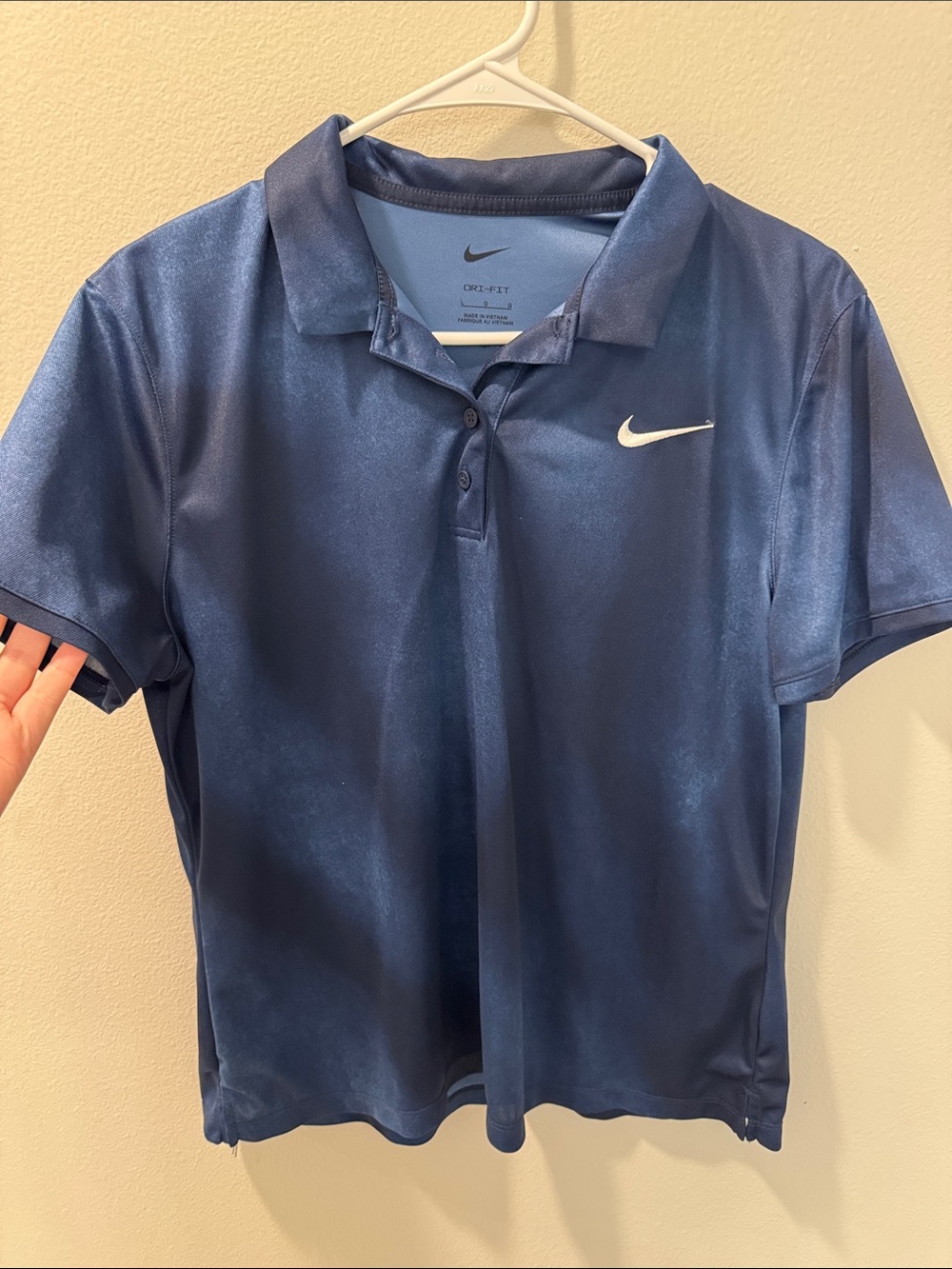 Nike Navy Blue Performance Polo with White Swoosh